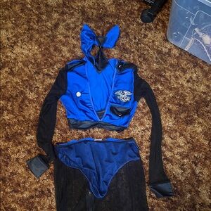 Sexy  Police Officer Costume in Blue
